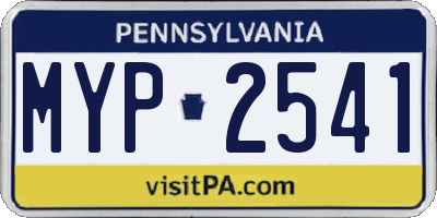 PA license plate MYP2541