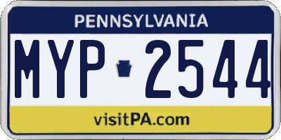 PA license plate MYP2544