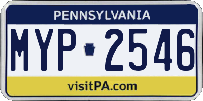 PA license plate MYP2546