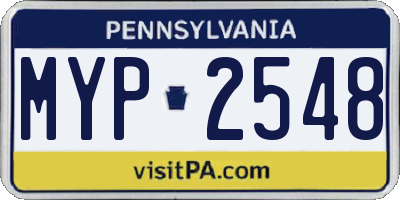 PA license plate MYP2548