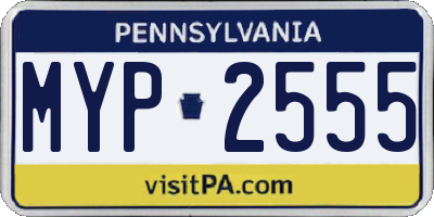 PA license plate MYP2555