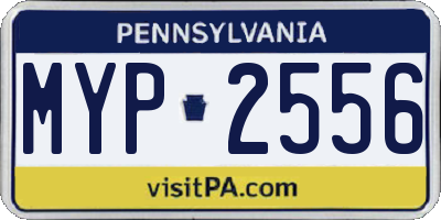 PA license plate MYP2556