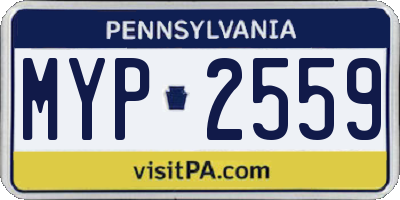 PA license plate MYP2559