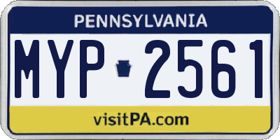 PA license plate MYP2561