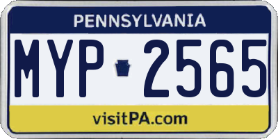 PA license plate MYP2565