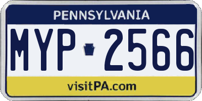 PA license plate MYP2566
