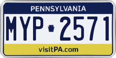 PA license plate MYP2571