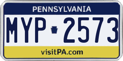 PA license plate MYP2573