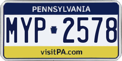 PA license plate MYP2578