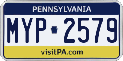 PA license plate MYP2579