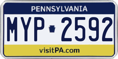 PA license plate MYP2592