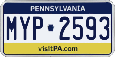 PA license plate MYP2593