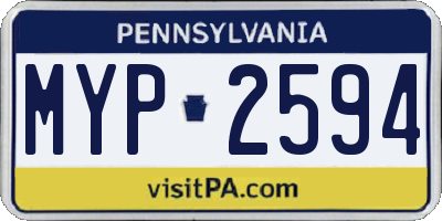 PA license plate MYP2594