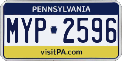 PA license plate MYP2596