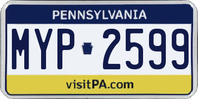 PA license plate MYP2599