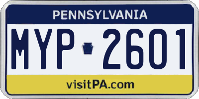 PA license plate MYP2601