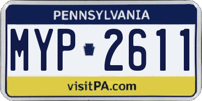 PA license plate MYP2611