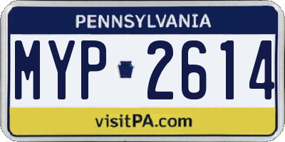 PA license plate MYP2614