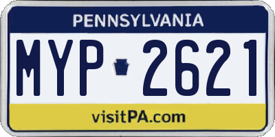 PA license plate MYP2621