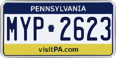 PA license plate MYP2623