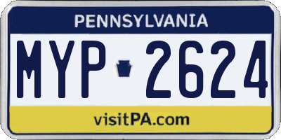 PA license plate MYP2624