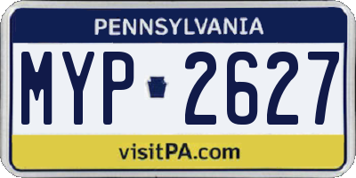 PA license plate MYP2627