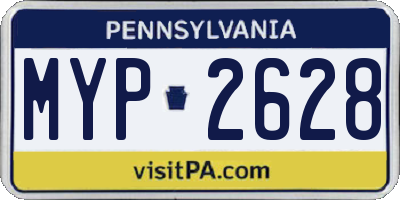 PA license plate MYP2628