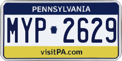 PA license plate MYP2629
