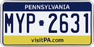 PA license plate MYP2631