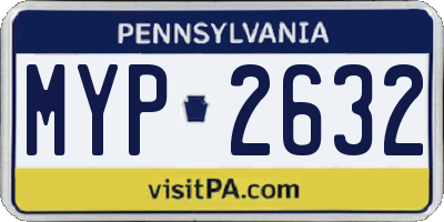 PA license plate MYP2632
