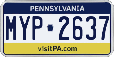PA license plate MYP2637