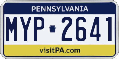 PA license plate MYP2641