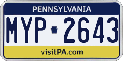 PA license plate MYP2643