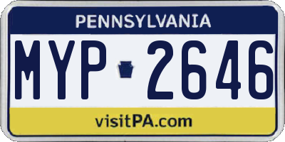 PA license plate MYP2646