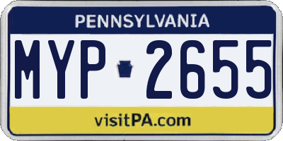 PA license plate MYP2655