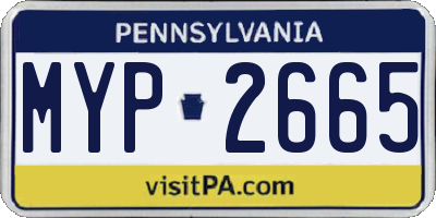 PA license plate MYP2665