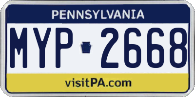 PA license plate MYP2668