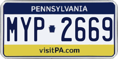 PA license plate MYP2669