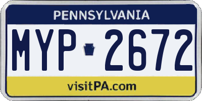 PA license plate MYP2672