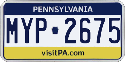 PA license plate MYP2675