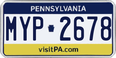 PA license plate MYP2678