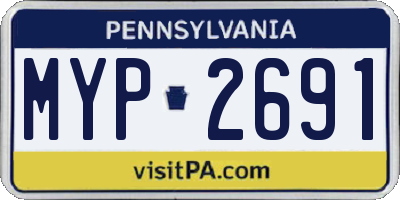 PA license plate MYP2691