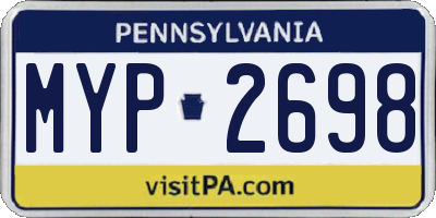 PA license plate MYP2698