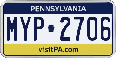 PA license plate MYP2706