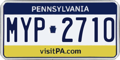 PA license plate MYP2710