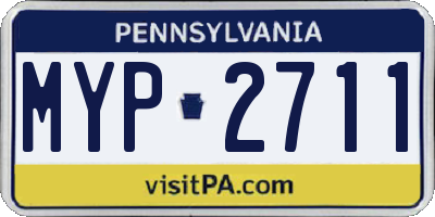 PA license plate MYP2711