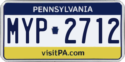 PA license plate MYP2712