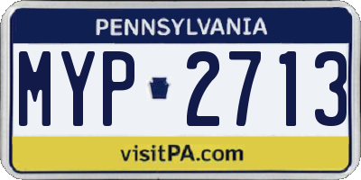 PA license plate MYP2713