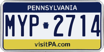 PA license plate MYP2714