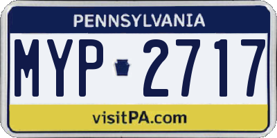 PA license plate MYP2717